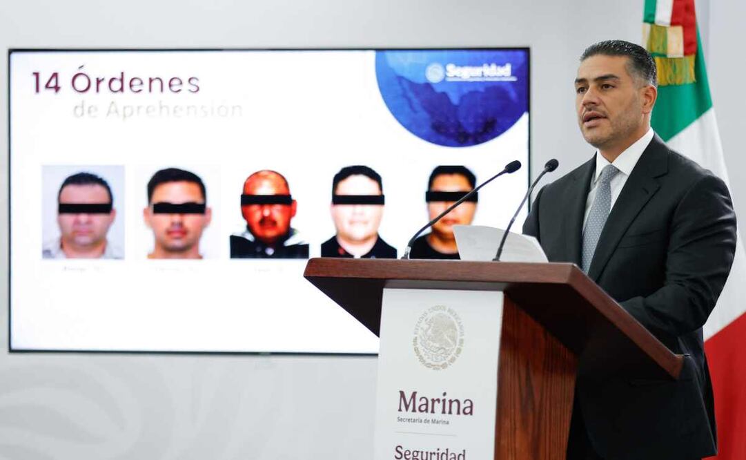 Omar García Harfuch, titular de la SSPC, durante la conferencia de prensa de este 7 de septiembre del 2025. Foto: Diego Simón / EL UNIVERSAL