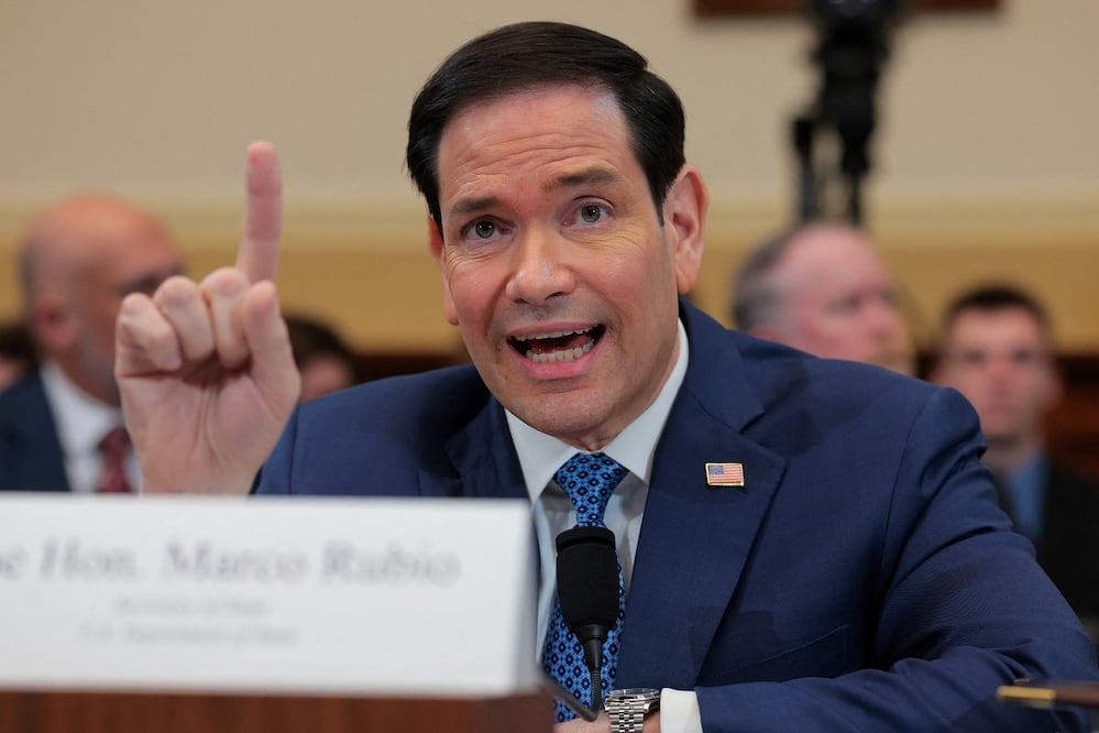 El secretario de Estado, Marco Rubio, ante el Comité de Relaciones Exteriores de la Cámara Baja, en Washington. FOTO: AFP