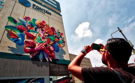 Una Catrina rinde homenaje a los muralistas mexicanos