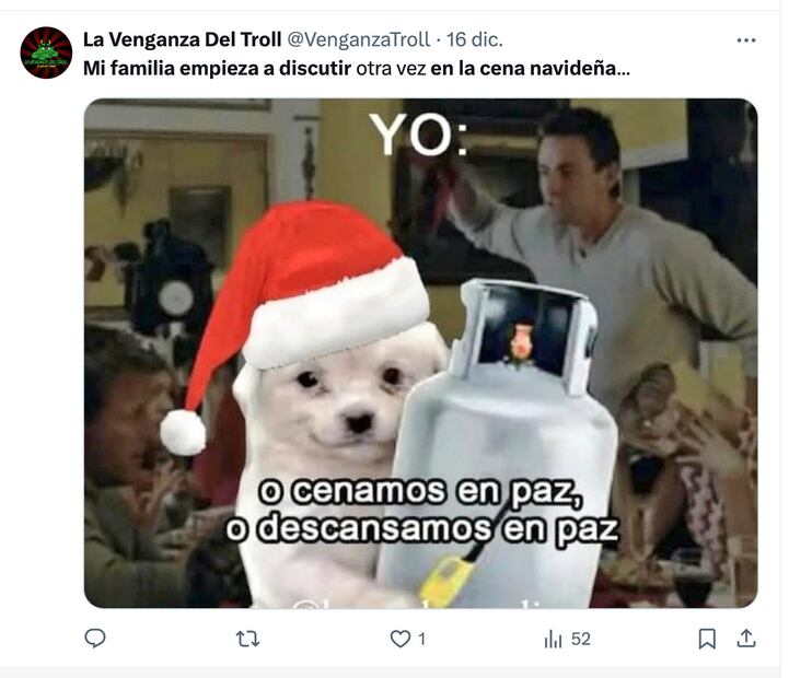 Estos son los mejores memes para celebrar la cena navideña 2024. Foto: Captura de pantalla