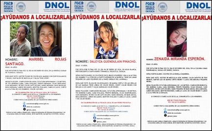 Suman seis mujeres desaparecidas en Oaxaca en lo que va de enero; dos son menores de edad