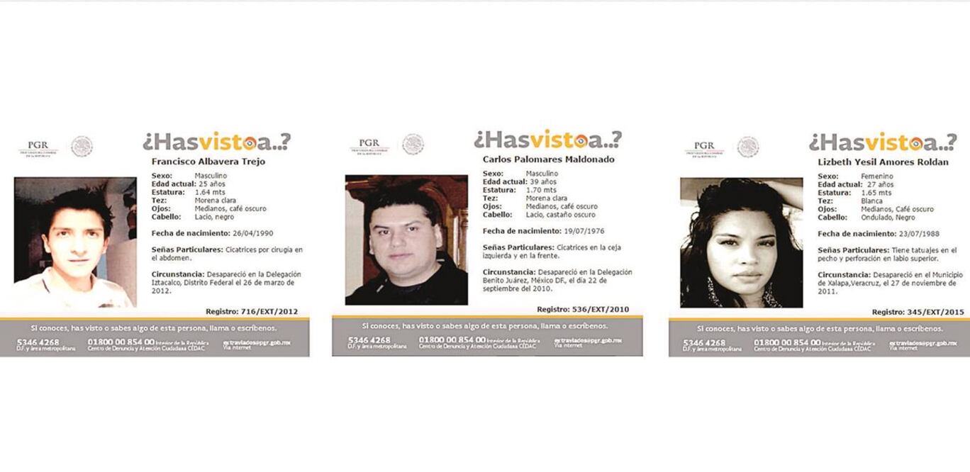 La PGR publicó en el DOF seis acuerdos en los que proporciona la información de las ocho personas desaparecidas (ESPECIAL)