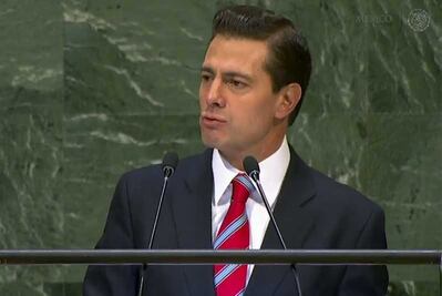 Peña Nieto pide en la ONU atender urgentemente el "flagelo" del tráfico de armas