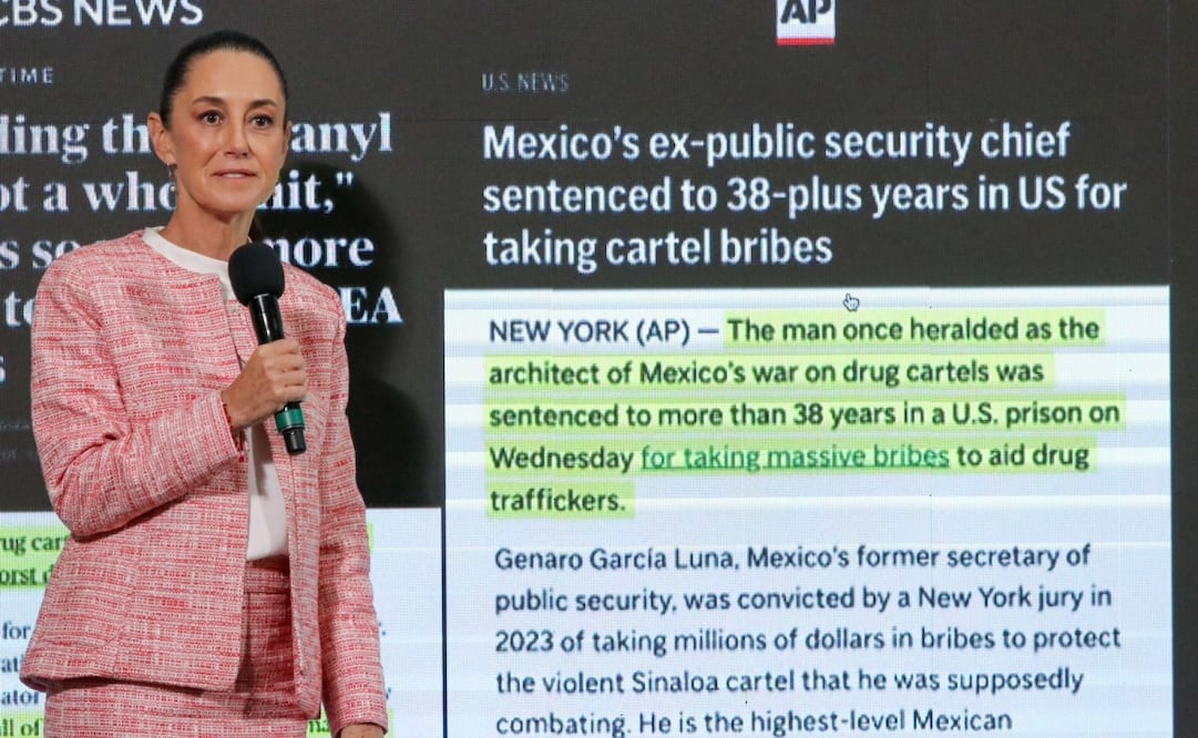 Claudia Sheinbaum, presidenta de México, durante la mañanera del 4 de febrero del 2025 en Palacio Nacional. Foto: Axel Sánchez  /EL UNIVERSAL
