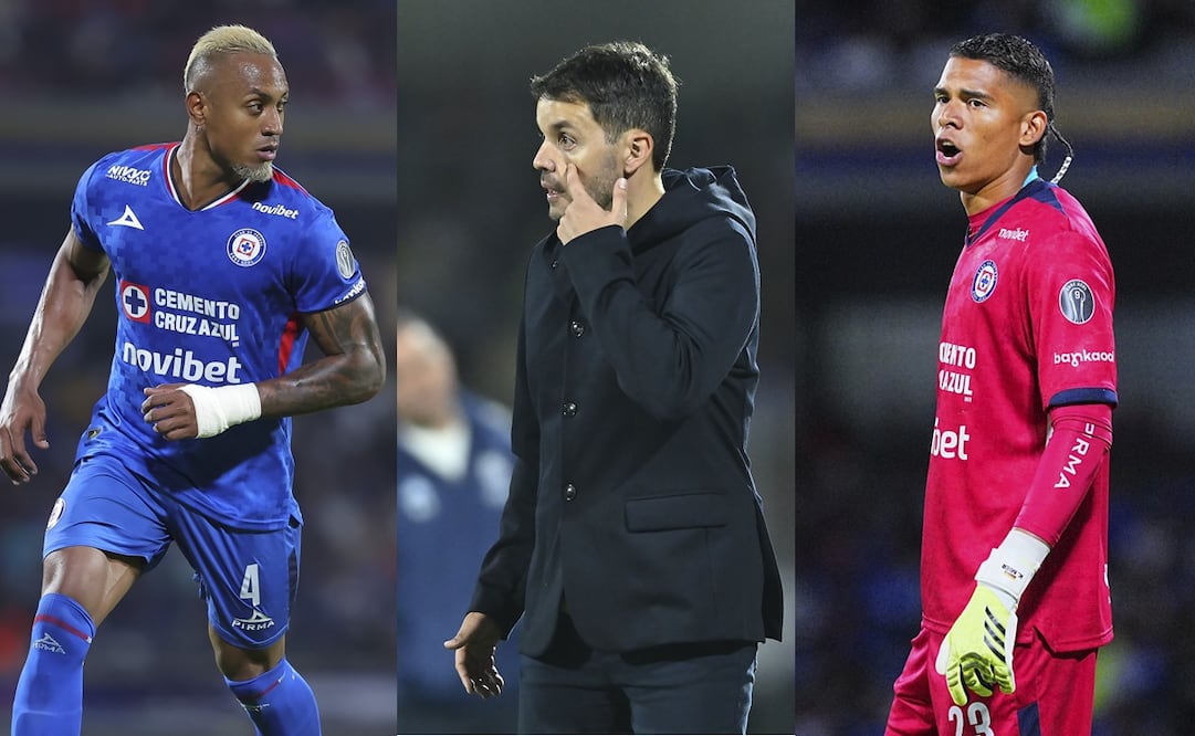 Willer Ditta, Nicolás Larcamón y Kevin Mier con Cruz Azul - Fotos: Imago7