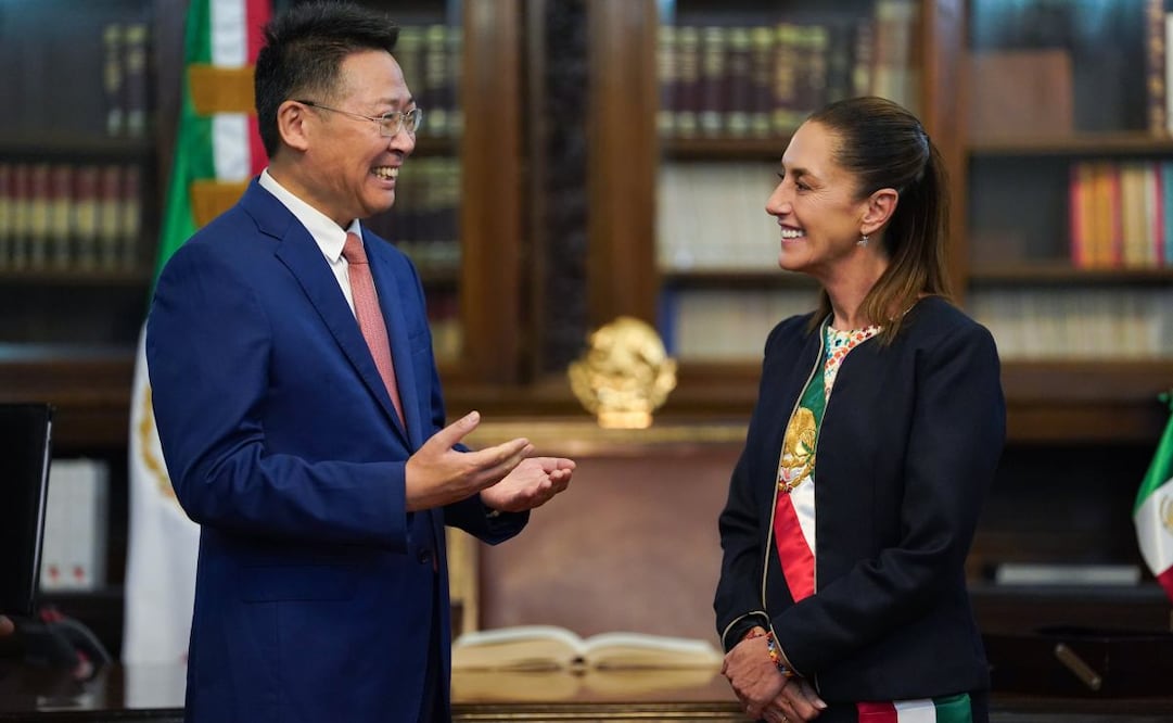 Claudia Sheinbaum y el embajador de República Popular China, Chen Daojiang. Foto: Presidencia
