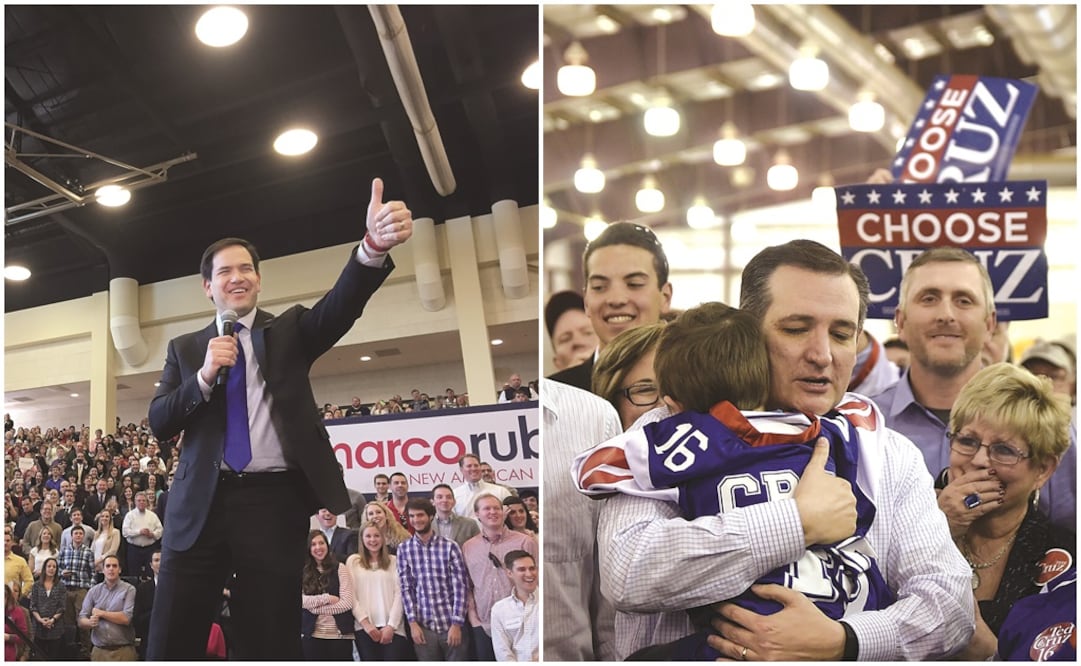 A la izquierda el precandidato republicano, Marco Rubio (CRISTINA GARCÍA CASADO. EFE) y a la derecha el aspirante republicano, Ted Cruz (NICK OXFORD. REUTERS)