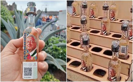 ¿Sabor a la 4T?; venden Tequila con imagen de AMLO en el Zócalo