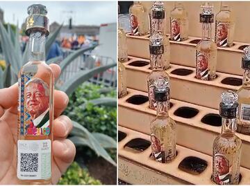 ¿Sabor a la 4T?; venden Tequila con imagen de AMLO en el Zócalo