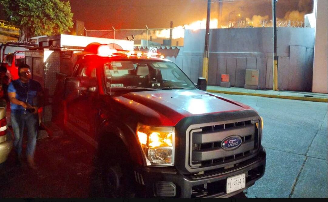 Refinería de Minatitlán, Veracruz, reportó incendio este martes. Foto: Secretaría de Protección Civil de Veracruz