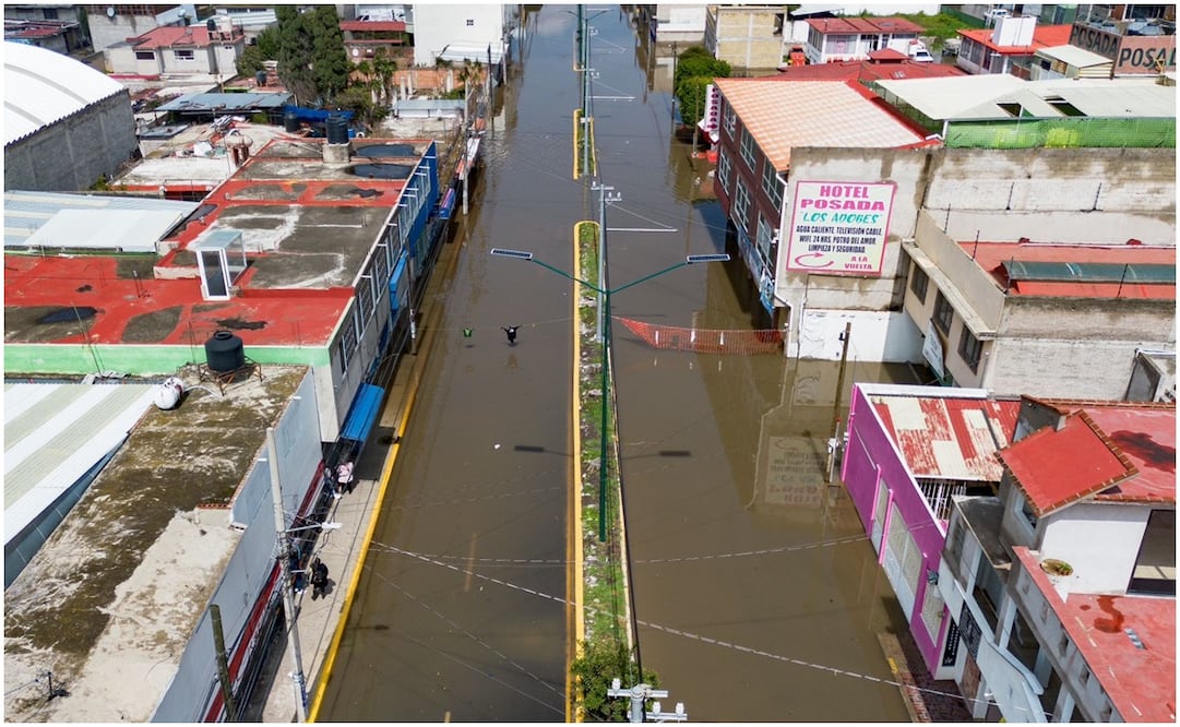 Inundación en Chalco. Foto: Especial