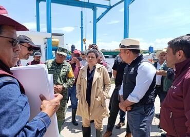 Titular de la Segob supervisa obras en Chalco para mitigar futuras inundaciones tras severa contingencia