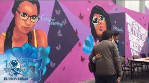 Con mural, estudiantes de la UACM piden justicia para compañeras asesinadas