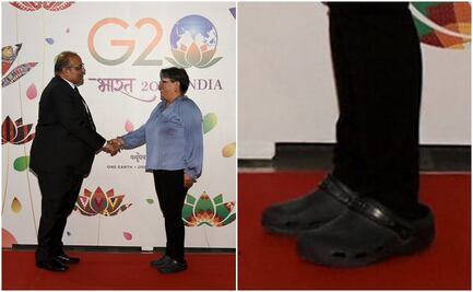 Critican a Raquel Buenrostro por llegar en "crocs" a Nueva Delhi para el G20; "iba bajando del avión", explican