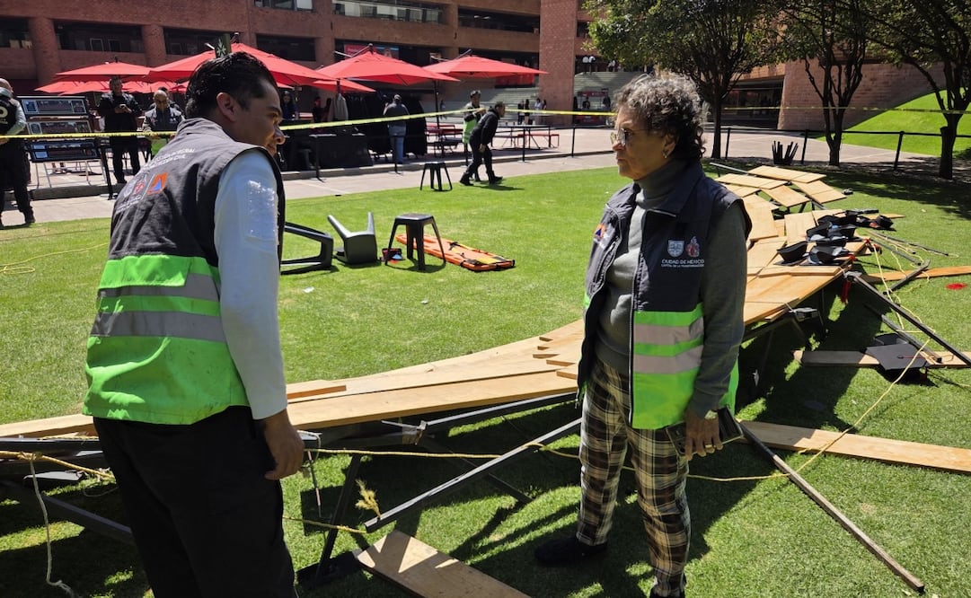 SGIRPC atiende caída de gradas en universidad de Álvaro Obregón. Foto: @SGIRPC_CDMX