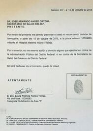 Renuncia a cargo ex titular del hospital de Cuajimalpa