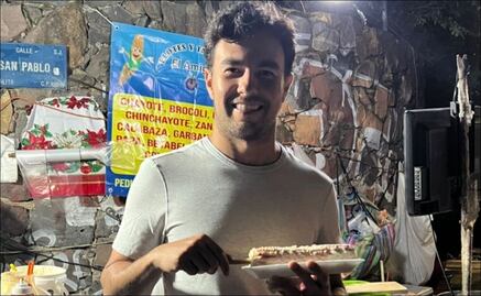 Checo Pérez está de vacaciones y aprovechó para comerse un elote en Guadalajara