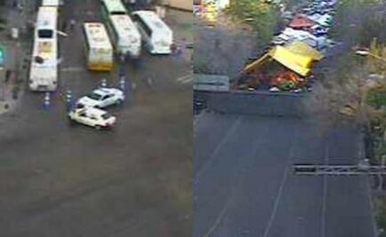 Por manifestantes, cierran circulación en avenida Bucareli 