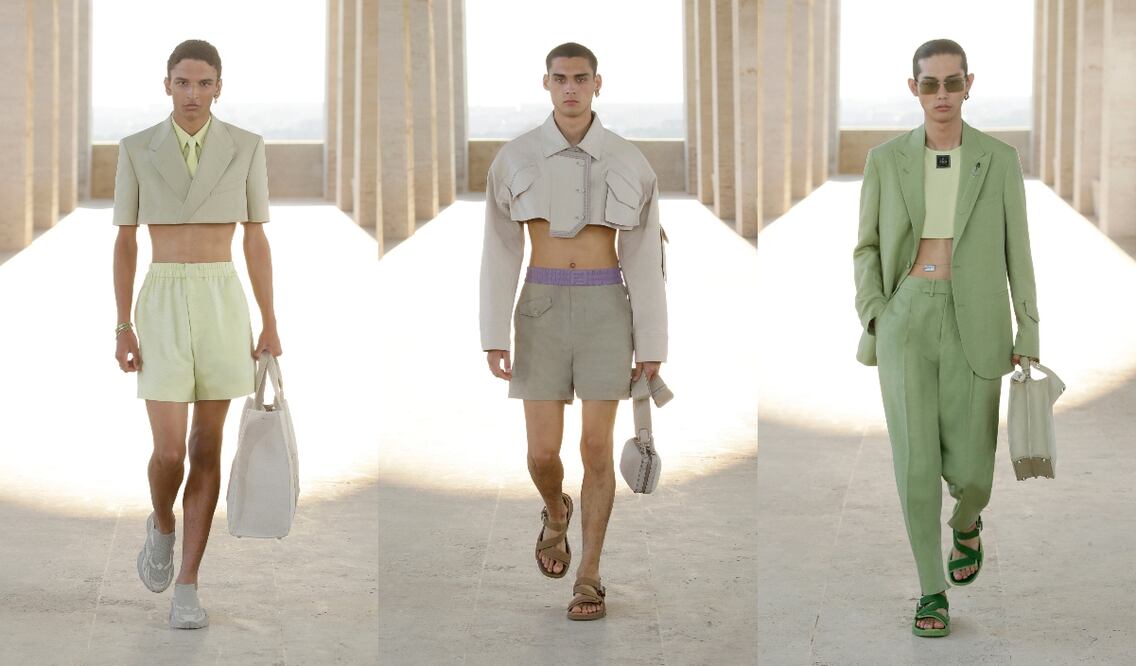 Los crop tops masculinos vienen pisando fuerte para la próxima primavera / Fotos: Cortesía Fendi