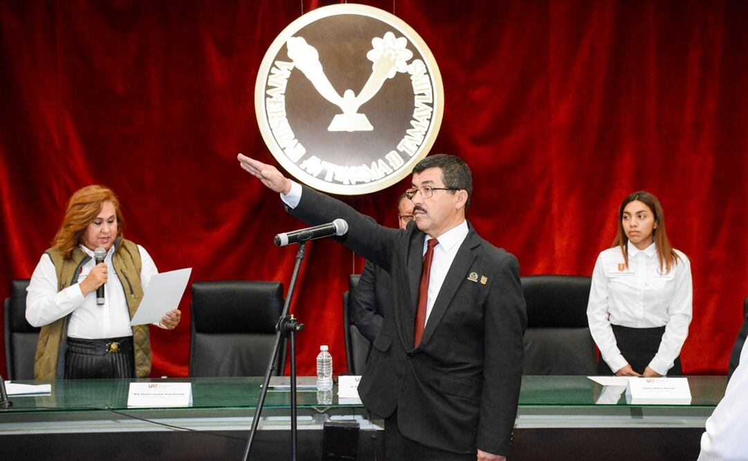 Dámaso Anaya destacó su compromiso para mantener la unidad de la Universidad Autónoma de Tamaulipas, realizar y cumplir cada uno de los acuerdos que se asuman, y contribuir al aseguramiento de los avances y logros institucionales. Foto: Especial.