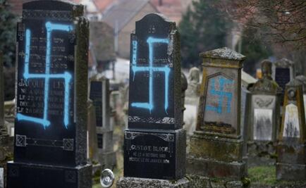 Profanan 80 tumbas en cementerio judío de Francia con consignas nazis