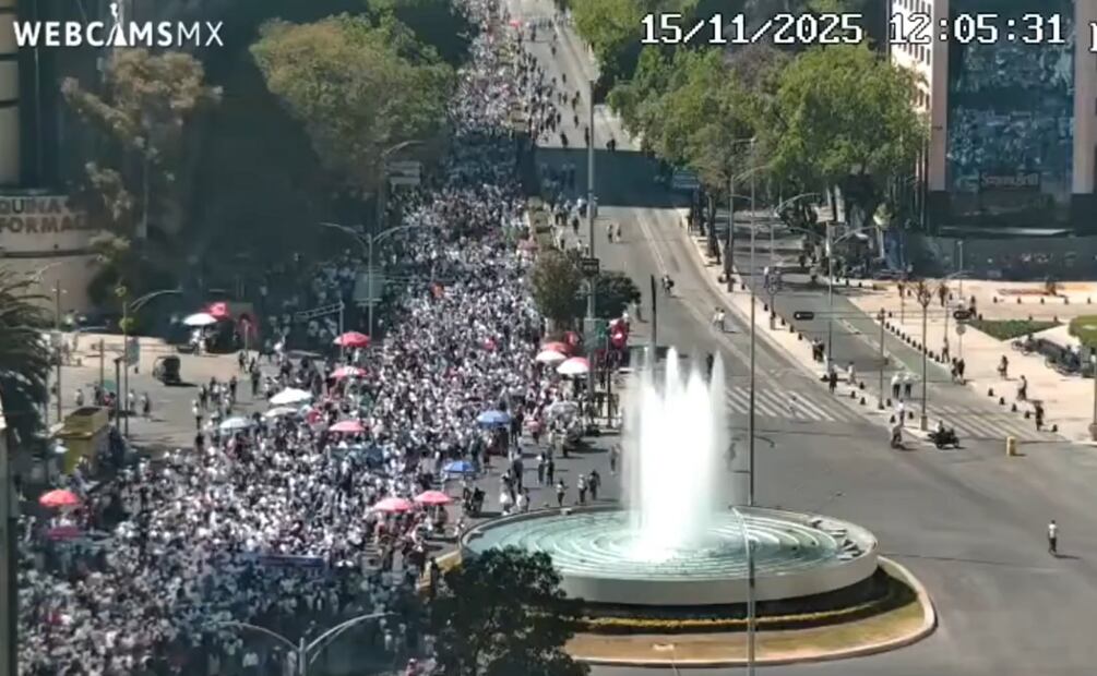 Webcams de México recorre avance de los manifestantes de la marcha de la Generación Z (15/11/2025). Foto: Captura de pantalla