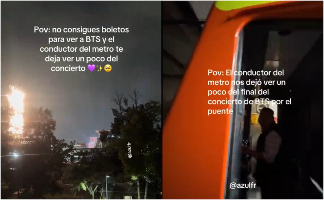 Conductor del Metro detuvo el tren para dejar a las ARMYs ver el concierto de BTS desde el vagón. Foto: TikTok