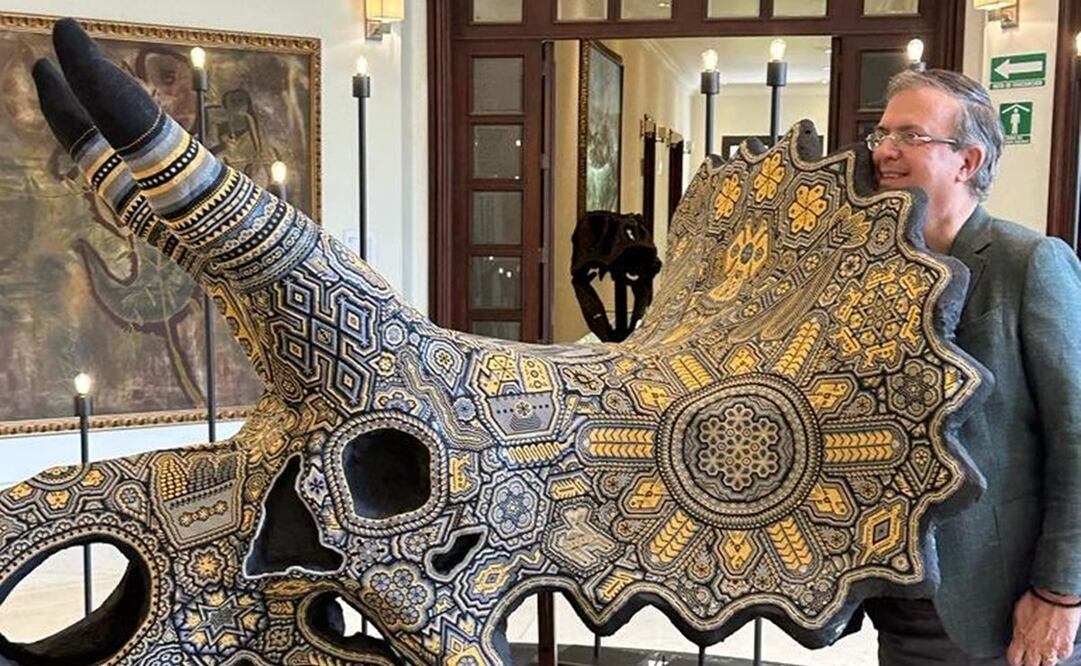 Marcelo Ebrard en la inauguración de la Exposición Dinos, su último evento como canciller. Foto: Especial