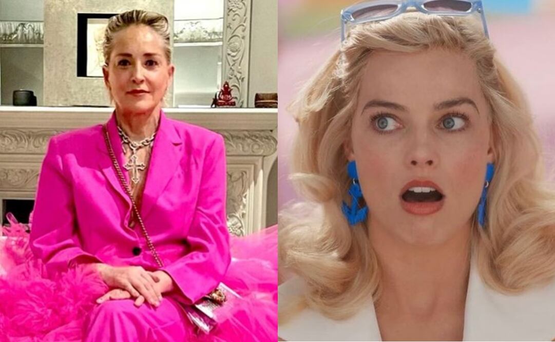 Sharon Stone y Margot Robbie en su interpretación de "Barbie". Foto: Instagram oficial de Stone y @margotrobbieofficial.
