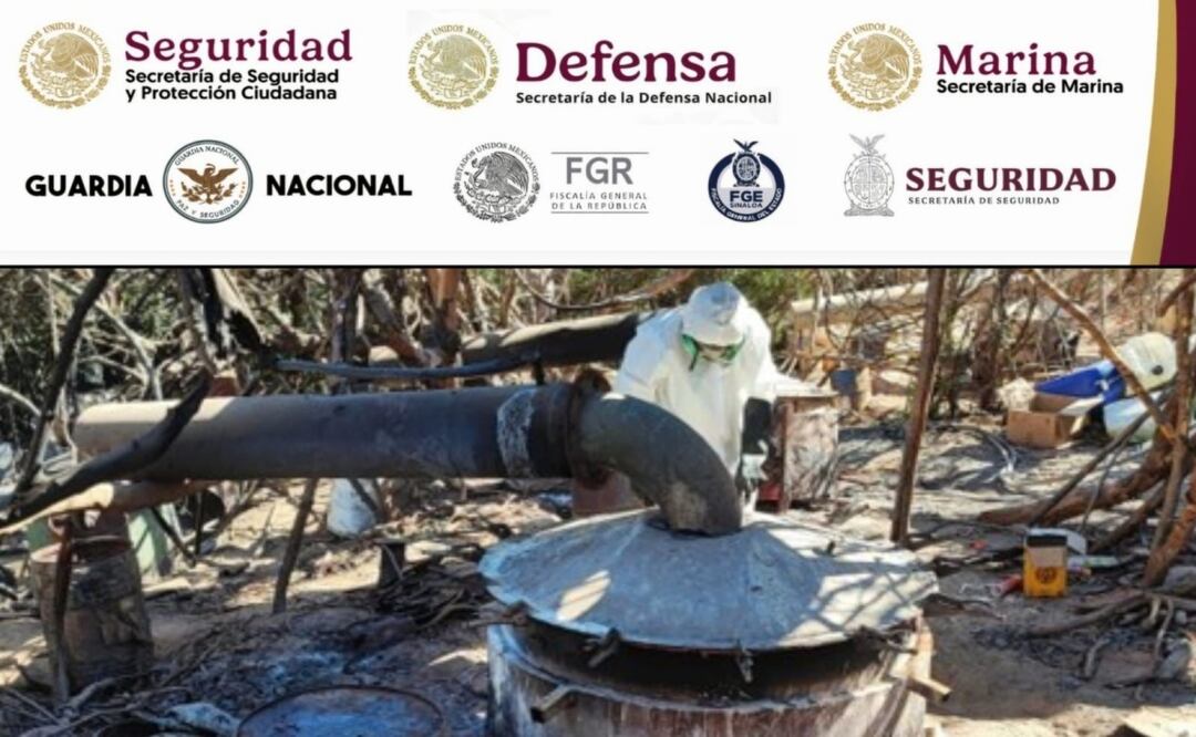 Desmantelan 27 laboratorios clandestinos en Sinaloa; decomisan precursores químicos y equipo especializado. Foto: Especial