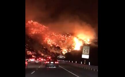 Video. Muestran devastador incendio en colina de California