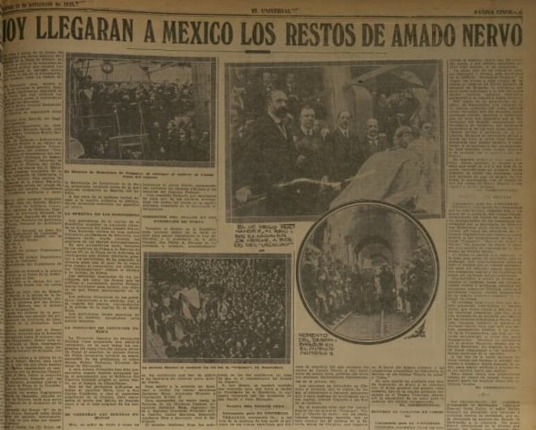 Los restos de Amado Nervo tardaron 5 meses en llegar a México y el país no escatimó en su funeral