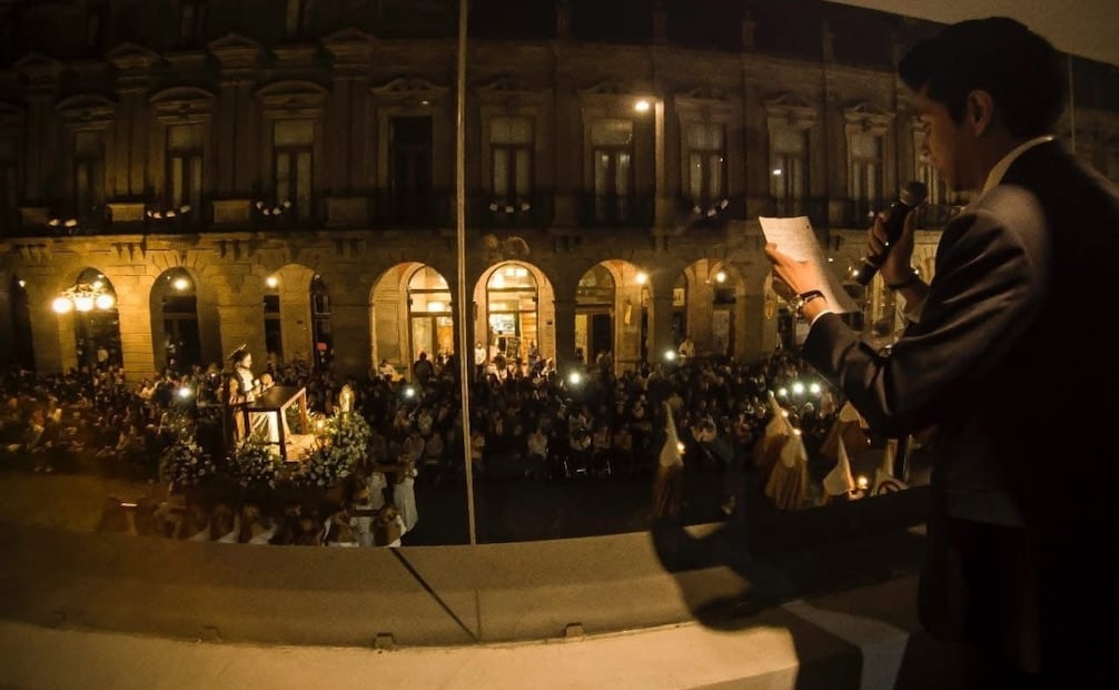 La Procesión del Silencio se realiza cada Viernes Santo en San Luis Potosí. Foto:   Cortesía Juan Velázquez