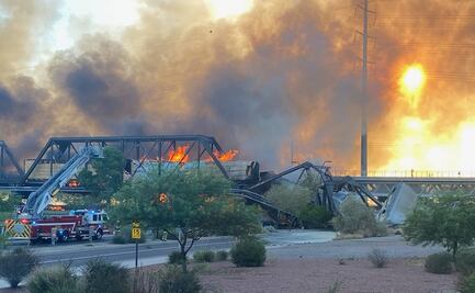 Tren se descarrila sobre puente en Arizona; causa incendio