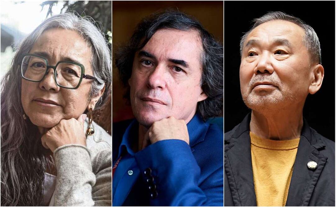 Los nombres de Cristina Rivera Garza, Mircea Cărtărescu y Haruki Murakami se posicionan como favoritos de las casas apostadoras para recibir el Premio Nobel de Literatura 2025. Fotos: Gabriel Pano/ EL UNIVERSAL y AP
