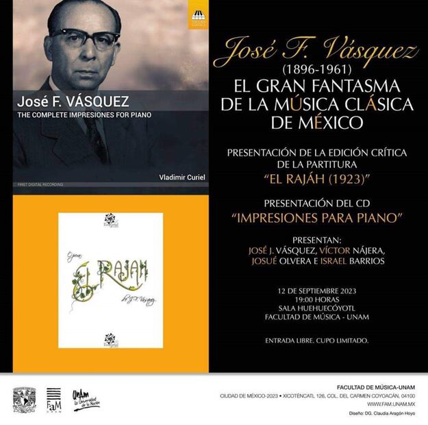 “El Rajáh”, la ópera escrita por el compositor mexicano José F. Vásquez, se presentará en la Sala Huehuecóyotl.
Fotos: Especial