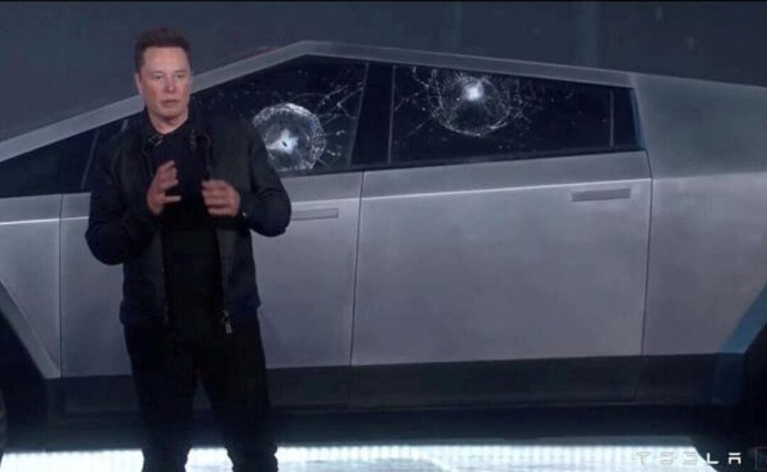 Por qué se rompió la ventana de la Tesla pick-up