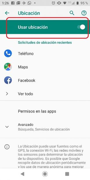 Cómo se desactiva el seguimiento de ubicación en Android