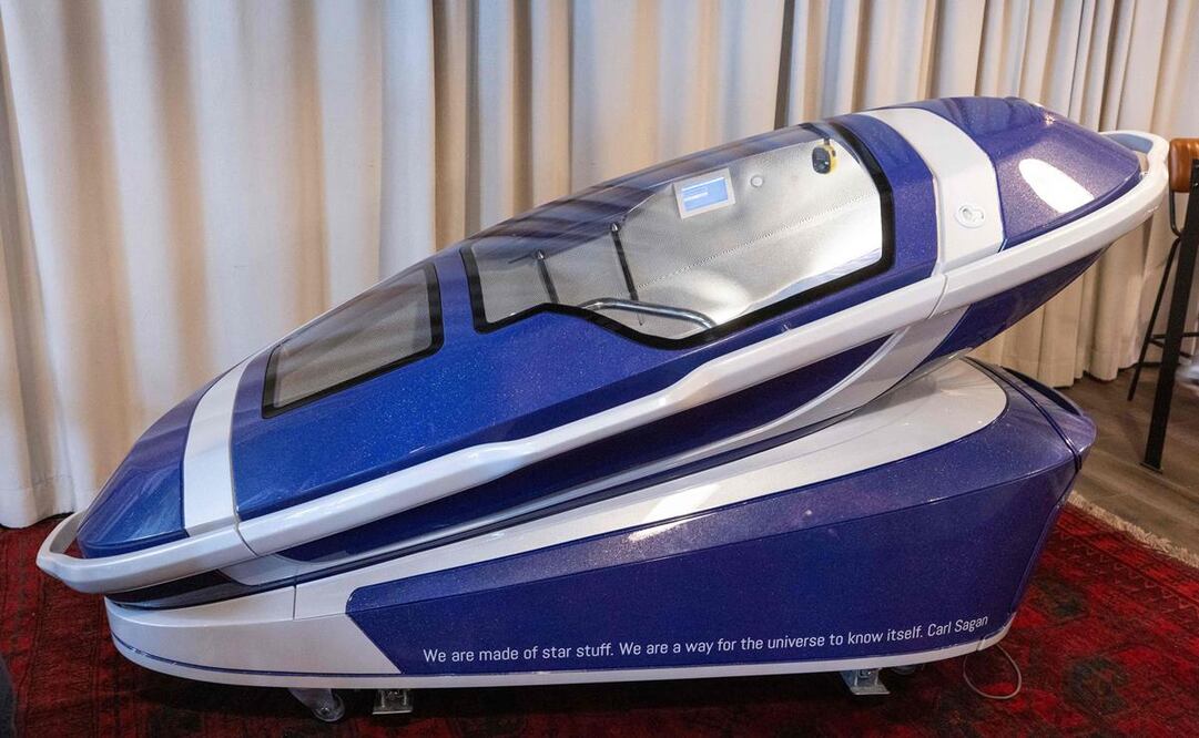 La cápsula “Sarco” está diseñada para permitir que la persona se acomode en un asiento reclinable en el interior y presione un botón que inyecta gas nitrógeno en la cámara sellada. Foto: AFP/Archivo
