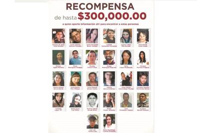 FGJEM ofrece 300 mil pesos por información sobre 26 desaparecidos