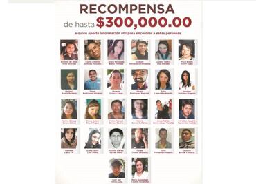FGJEM ofrece 300 mil pesos por información sobre 26 desaparecidos