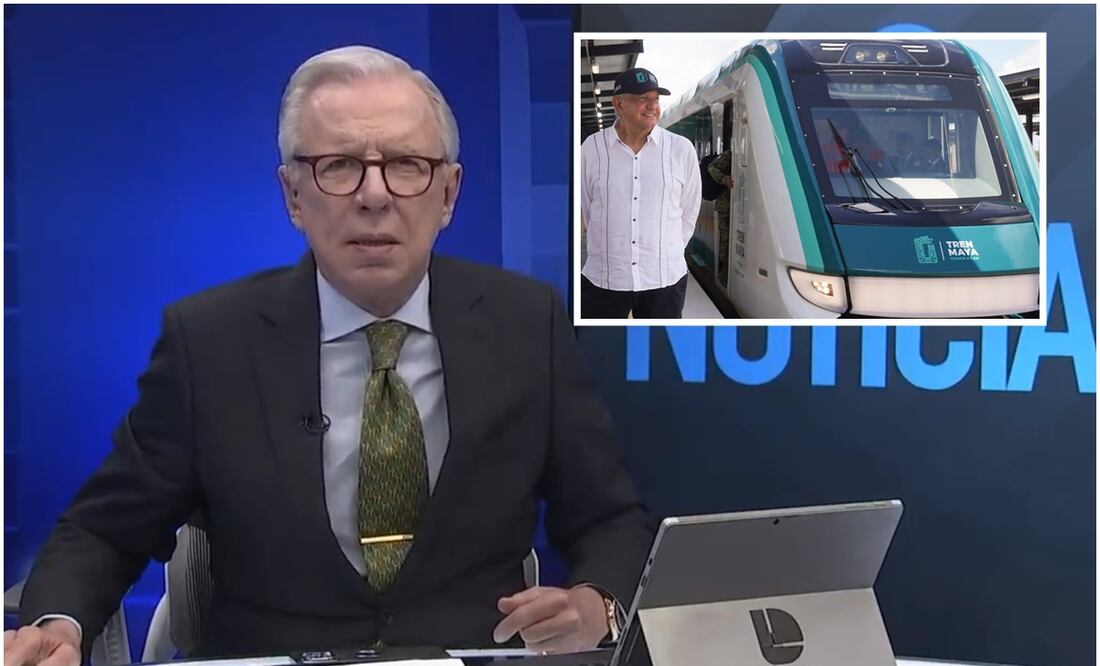López Dóriga y Tren Maya. Foto: Captura de pantalla