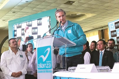 Del Mazo Maza rinde protesta como candidato del Panal