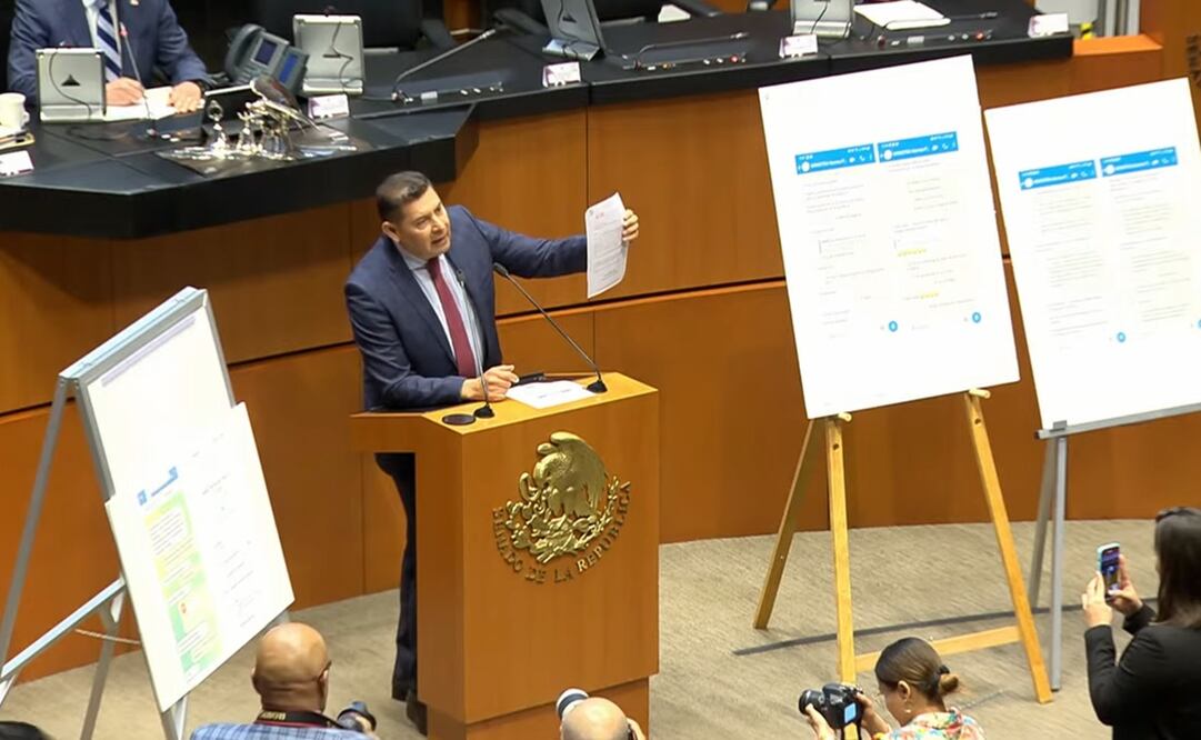 Senador Armenta exhibe mensajes para intimidarlo. Foto: Captura de pantalla