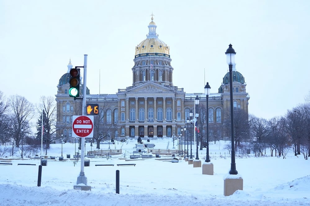 El Capitolio estatal de Iowa, en Des Moines. FOTO: AP