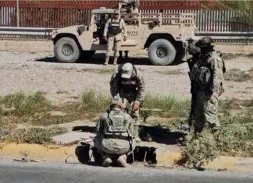 Elementos de la Guardia Nacional y del Ejército realizan operativo en frontera de Ciudad Juárez en busca de túneles
