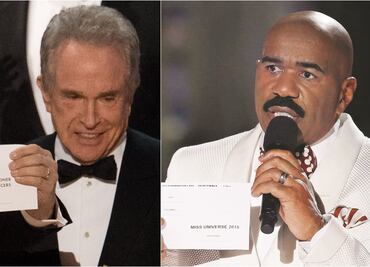 Steve Harvey reacciona al error en los Oscar