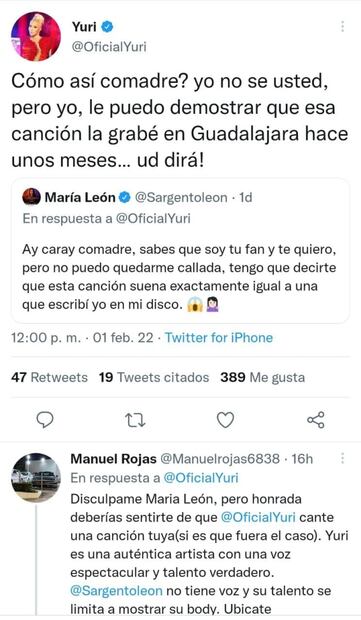 María León y Yuri protagonizan "pleito" por presunto plagio