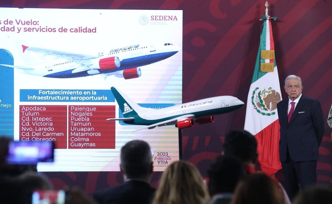 En la conferencia matutina se presentó un modelo a escala de la aeronave. Foto: Germán Espinosa