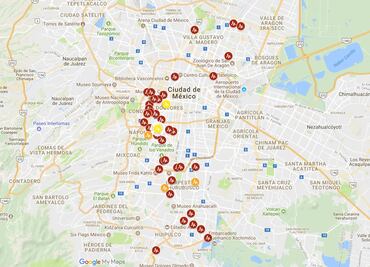 Mapa. Edificios demolidos en la CDMX tras el 19S